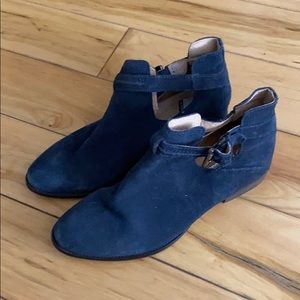 Seychelles Navy Suede Booties